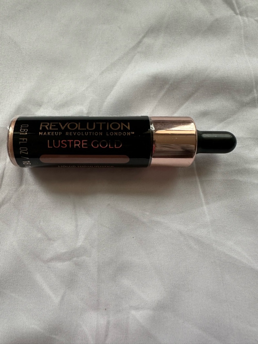 Revolution Makeup Lustre Gold Liquid Highlighter 0.61 fl oz New Sealed